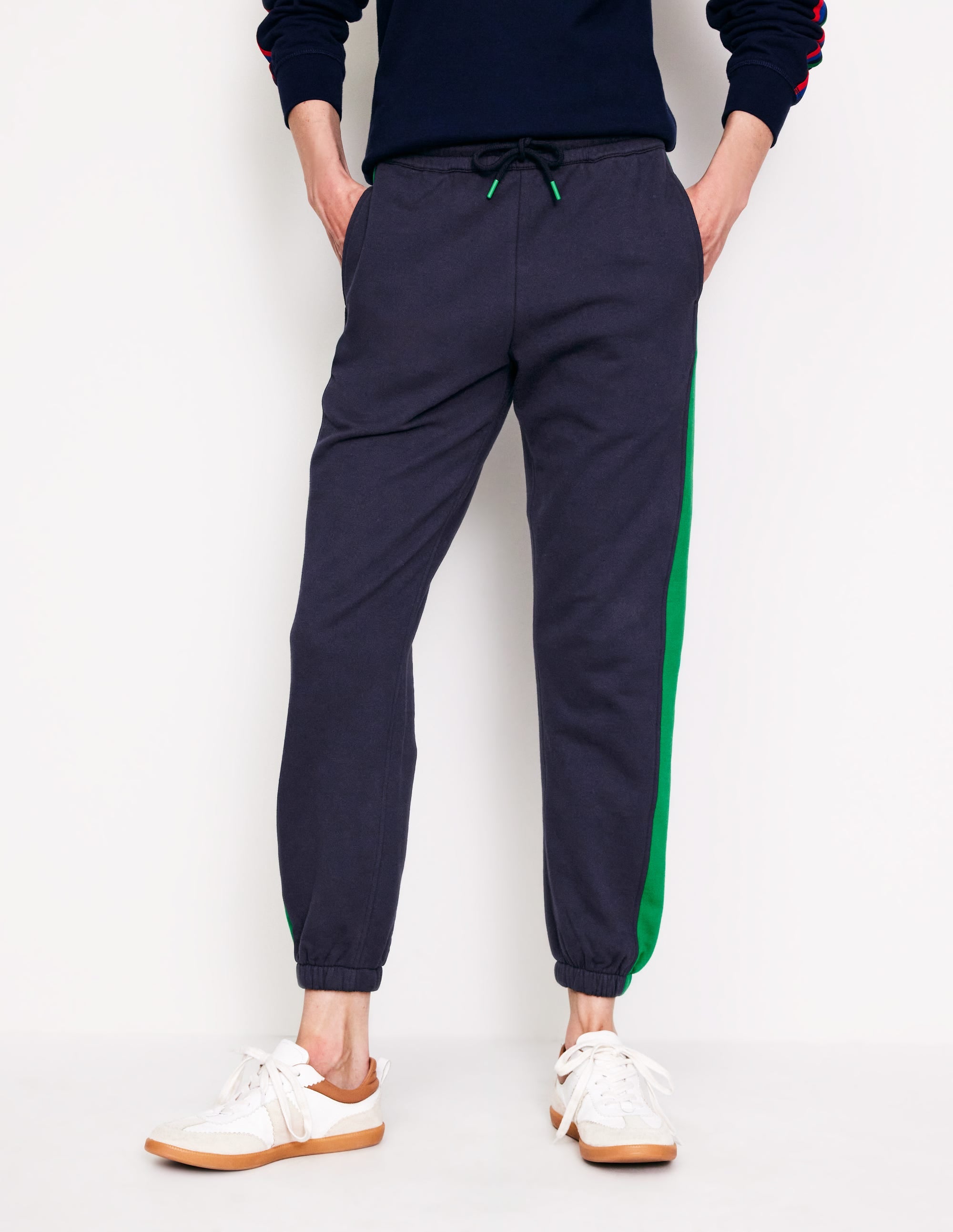Bas de jogging à empiècement latéral-Bleu Marine, Petits Pois - Image 4