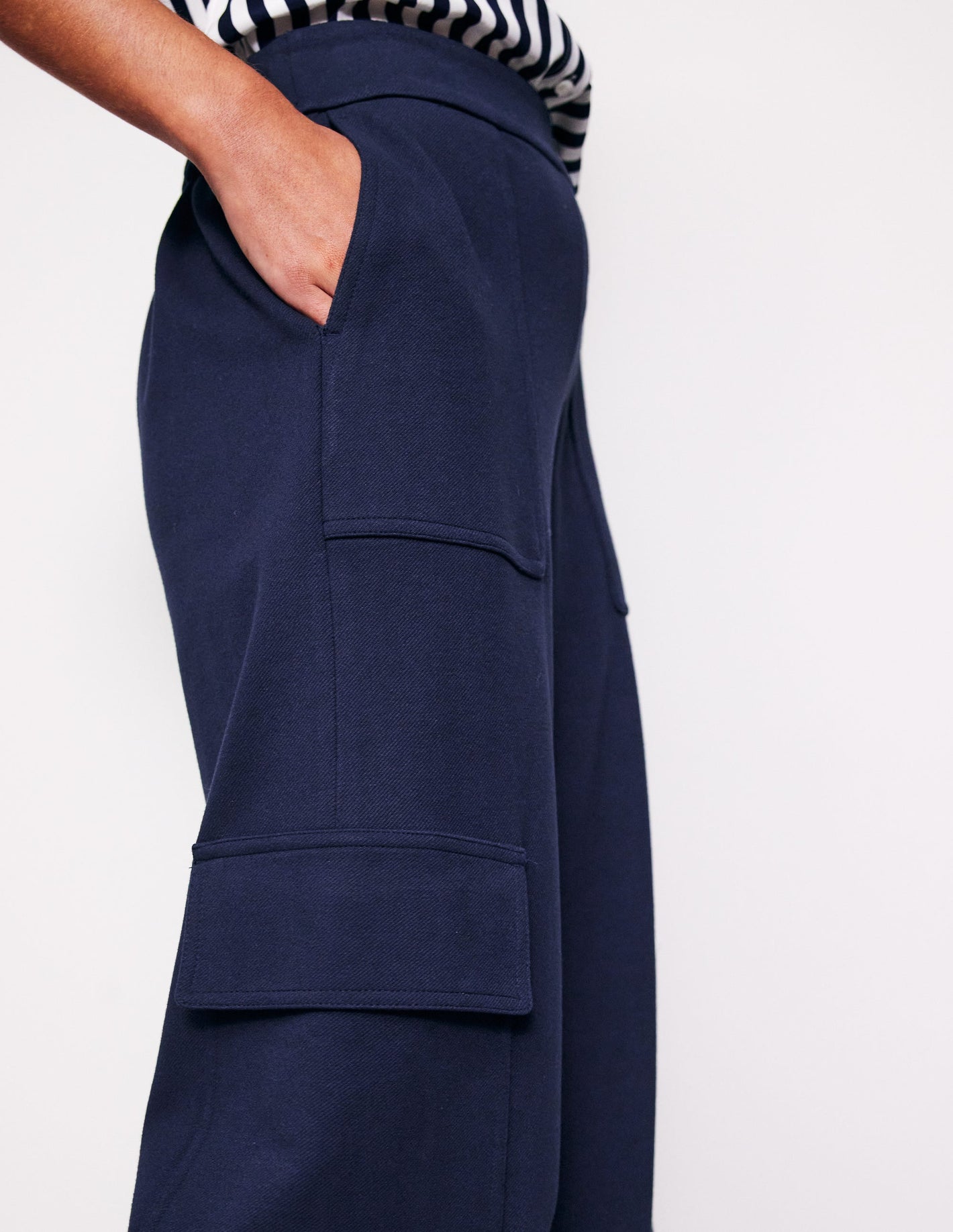 Ponte Twill Pull-on Trousers-Navy