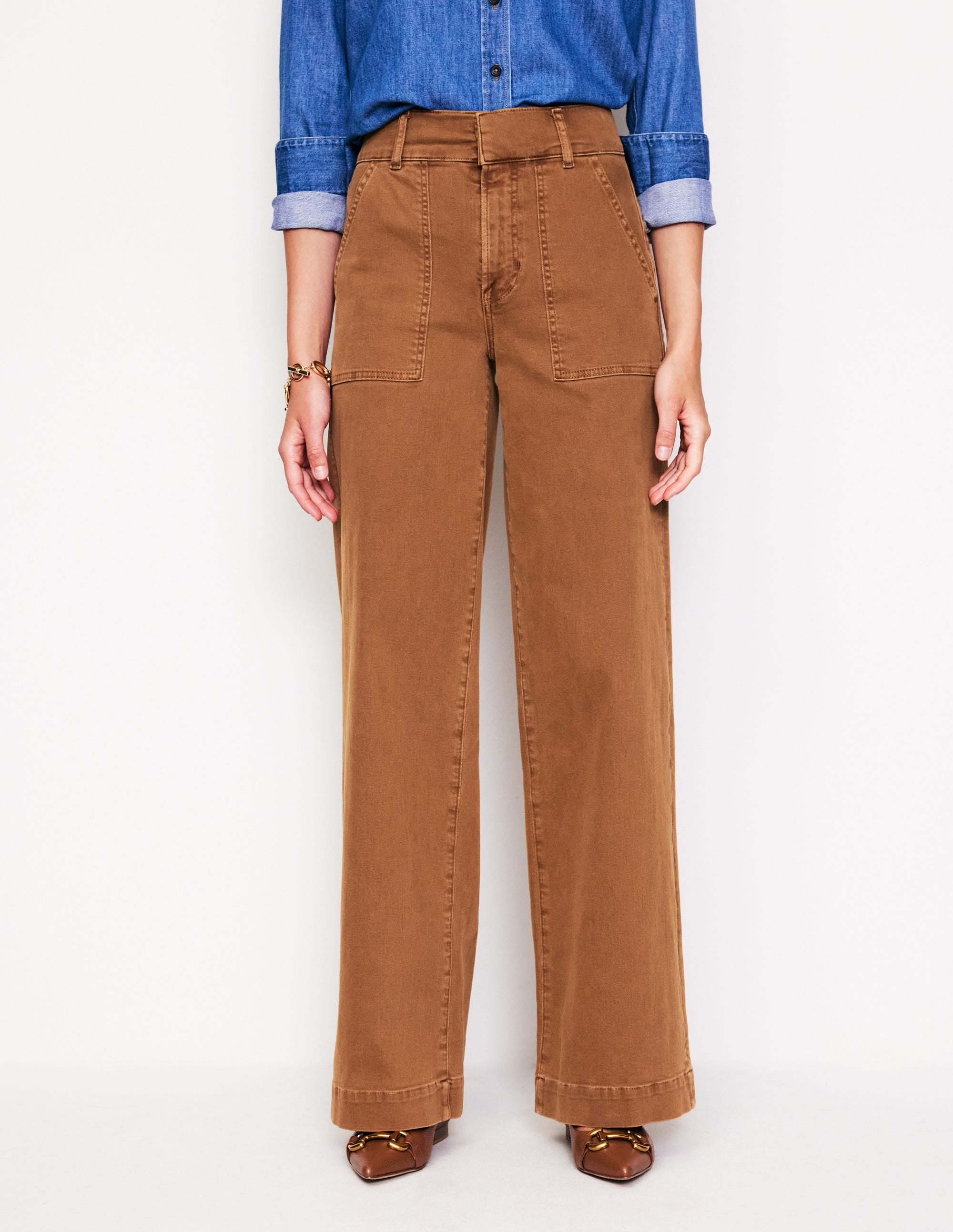 Cargohose mit weitem Bein-Kamelbraun - Image 4