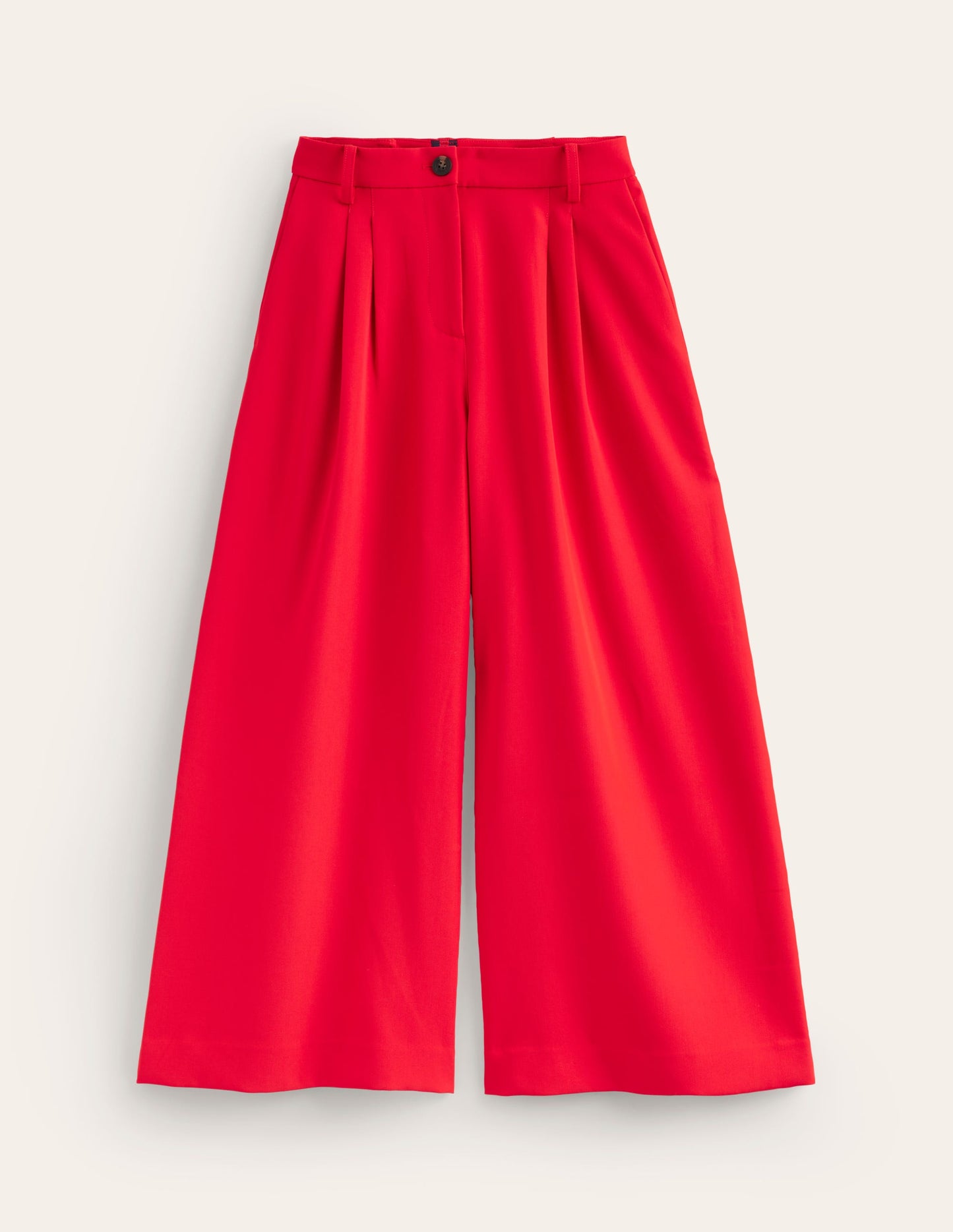 Tailored Cropped Trousers-Red