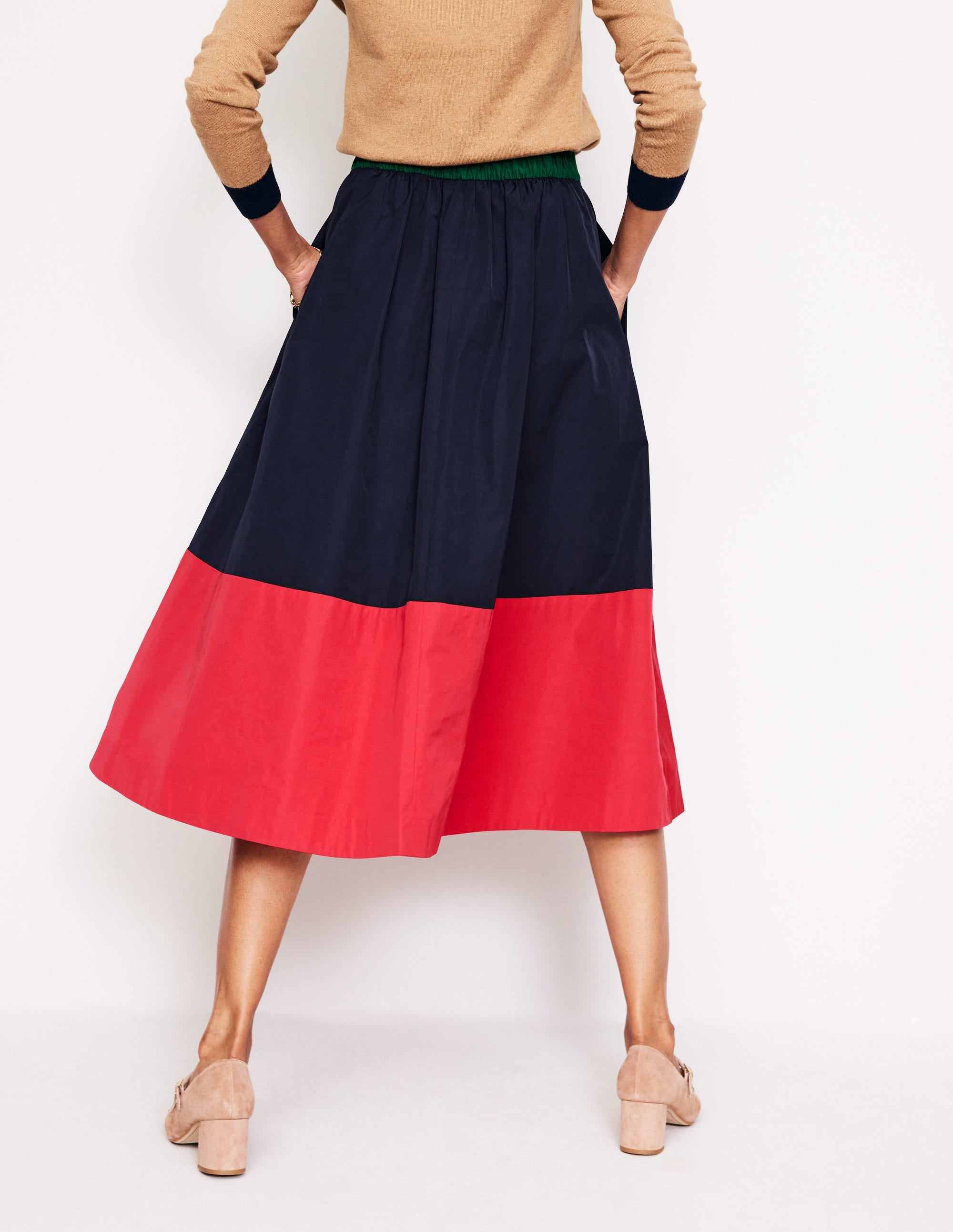 Isabella Midirock aus Taft-Marineblau/Kirschkonfitüre - Image 3