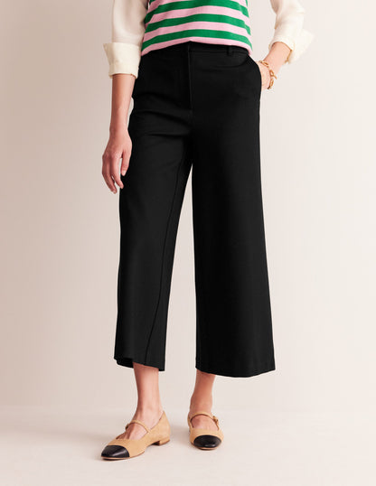 Ponte-Culottes mit weitem Bein-Schwarz