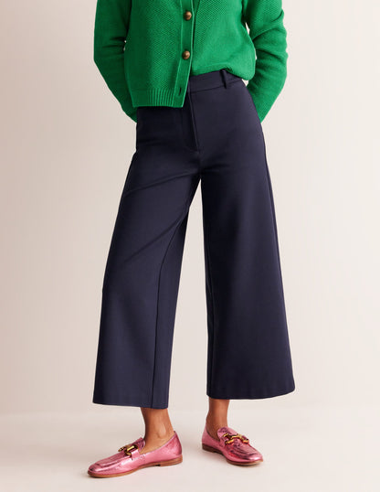 Ponte-Culottes mit weitem Bein-Aqua Marine Marl