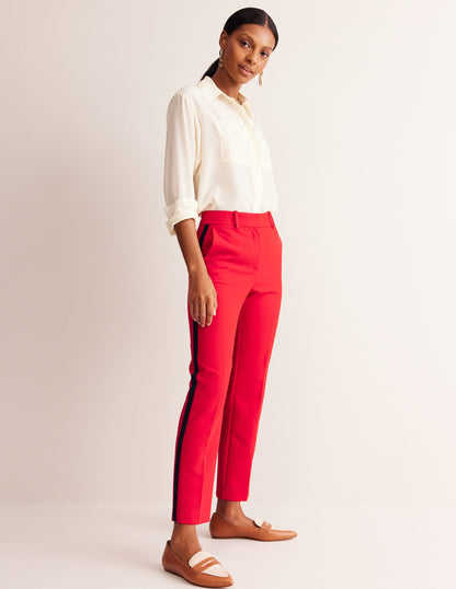 Kew Side Stripe Trousers-Red /Navy Side Stripe-1
