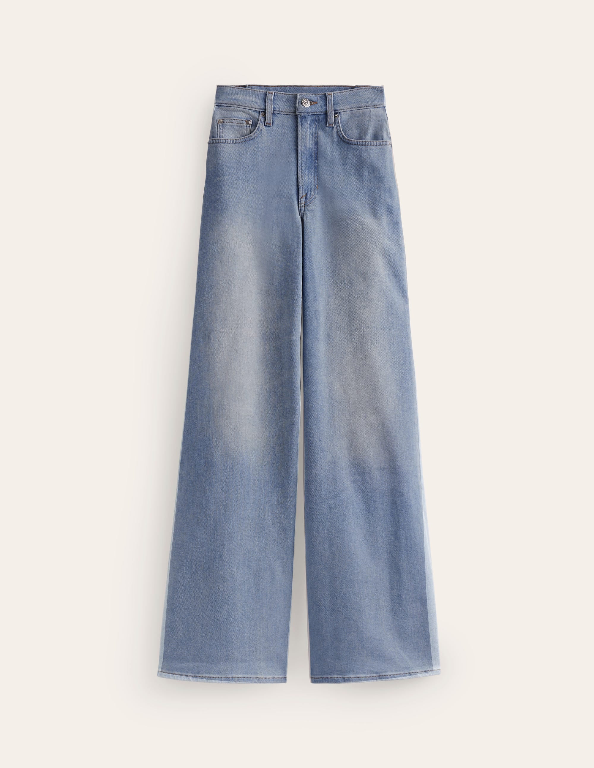 Hoch geschnittene Jeans mit weitem Bein-Ausgeblichene Optik - Image 13