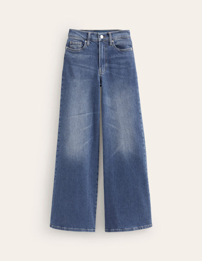 Hoch geschnittene Jeans mit weitem Bein-Beatnik Red