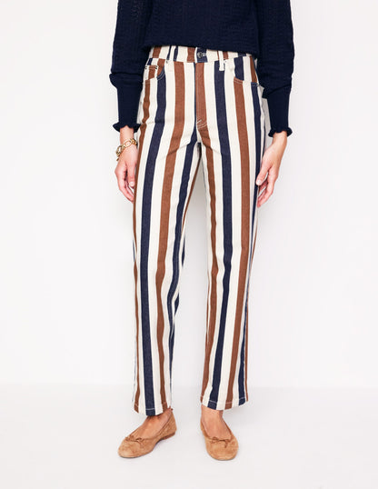 Striped Jeans-Tan Stripe