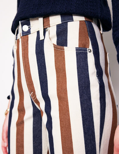 Striped Jeans-Tan Stripe