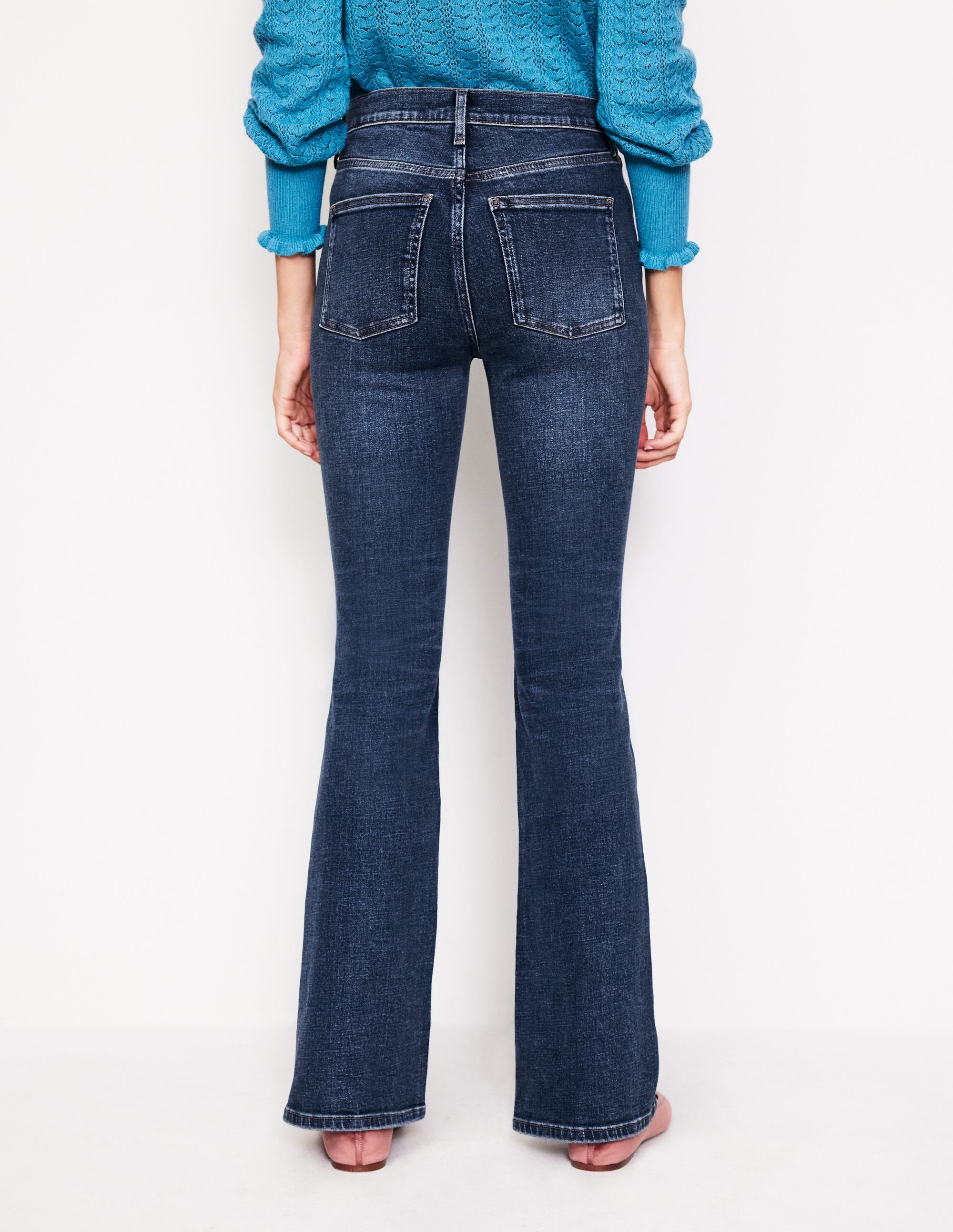 Schmal geschnittene, ausgestellte Jeans mit hohem Bund-Beatnik Red - Image 3