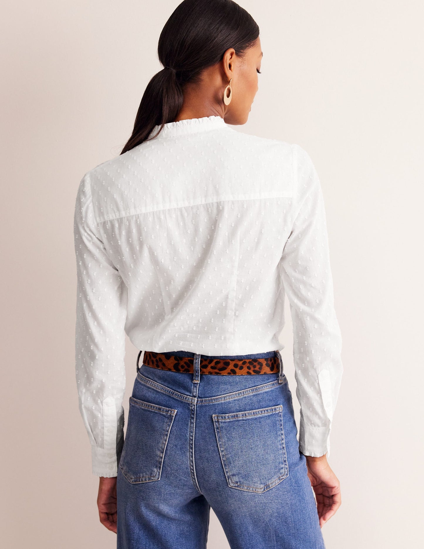Chemise Phoebe en coton-Dobby blanc