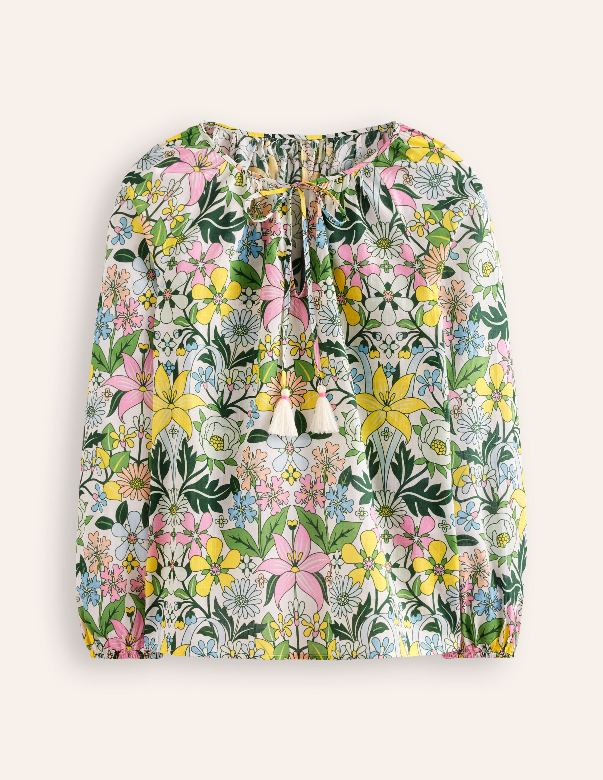 Serena Cotton Blouse-Multi, Wildflower Daisy - Image 6
