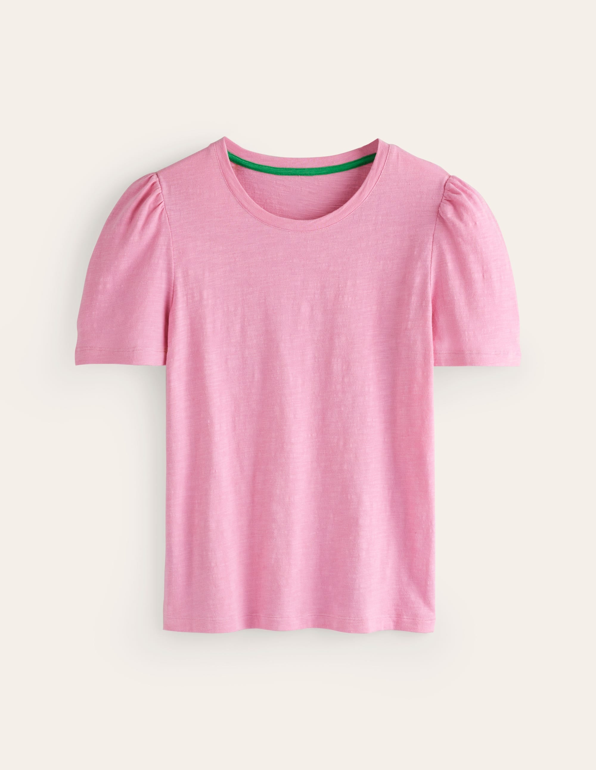 T-shirt en coton à manches bouffantes-Vieux rose - Image 5
