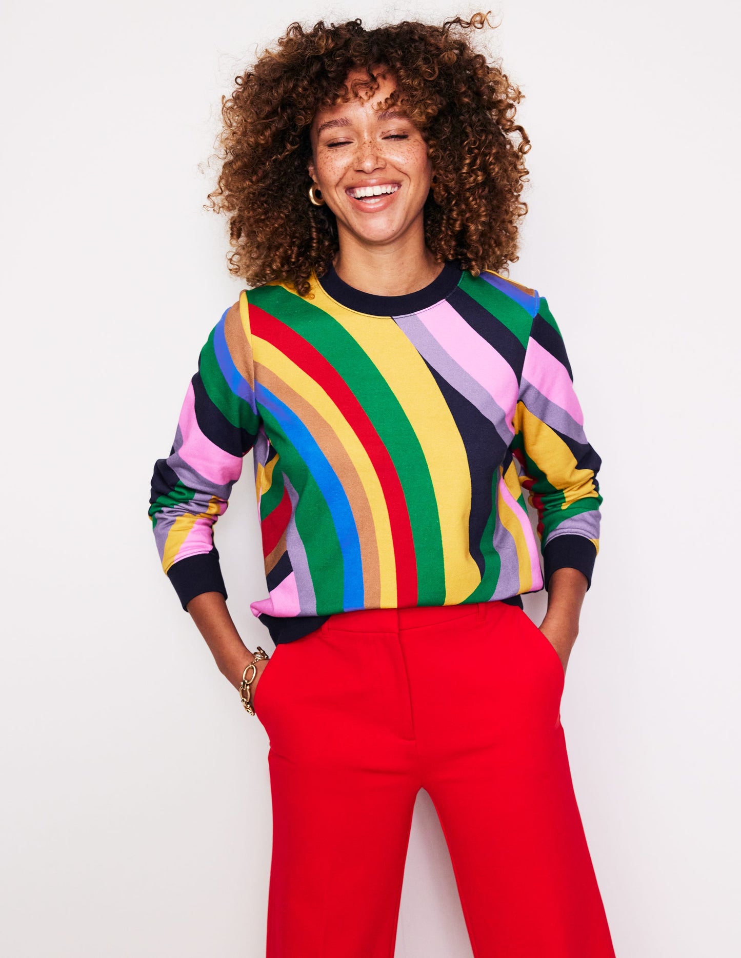 Hannah Sweatshirt mit Print-Bunt, Abstrakter Regenbogen