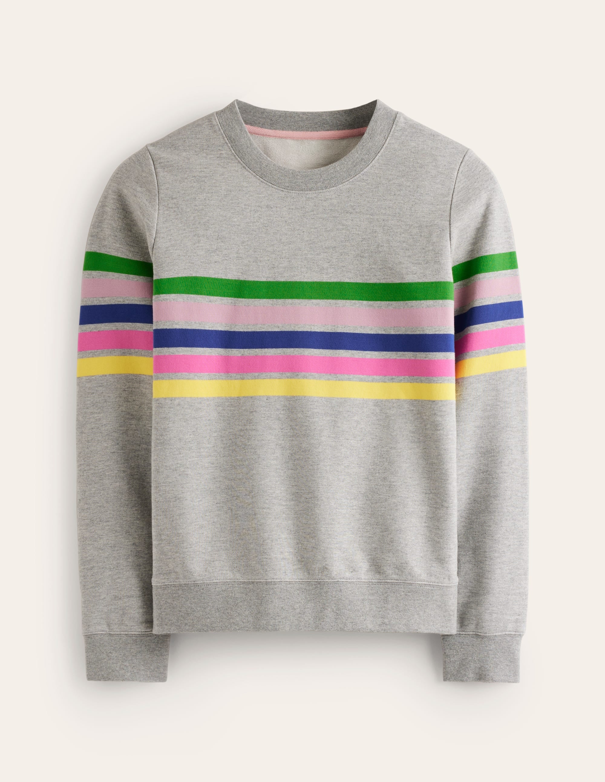Hannah Sweatshirt mit Print-Grau, Bunte Streifen - Image 5