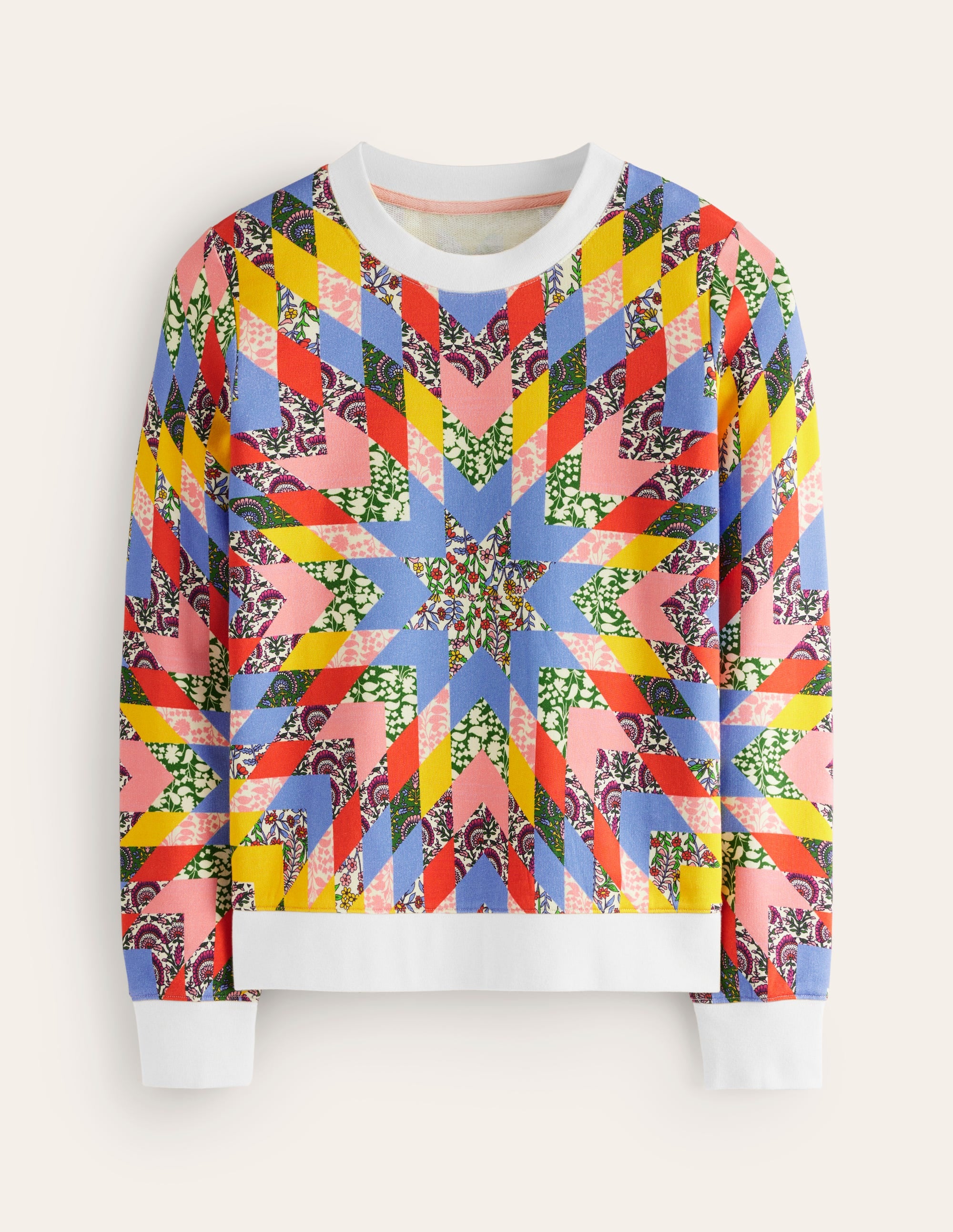 Hannah Sweatshirt mit Print-Bunt, Patchwork Blumenmuster - Image 5