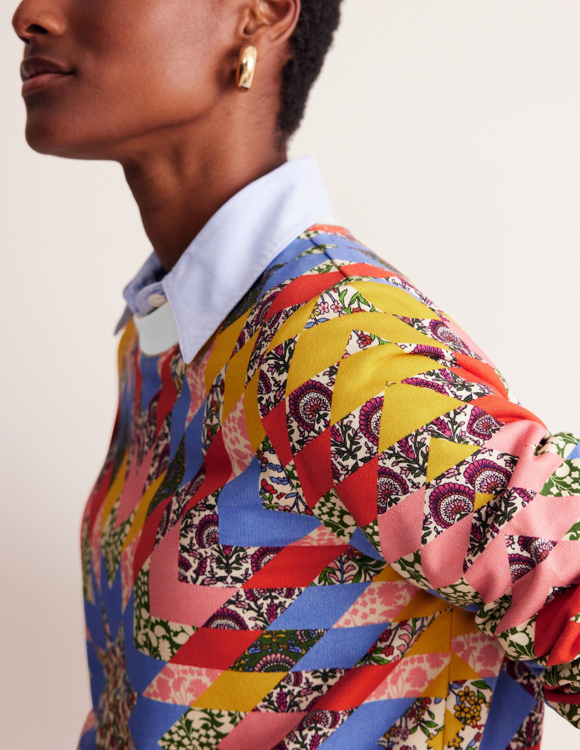 Hannah Sweatshirt mit Print-Bunt, Patchwork Blumenmuster-2