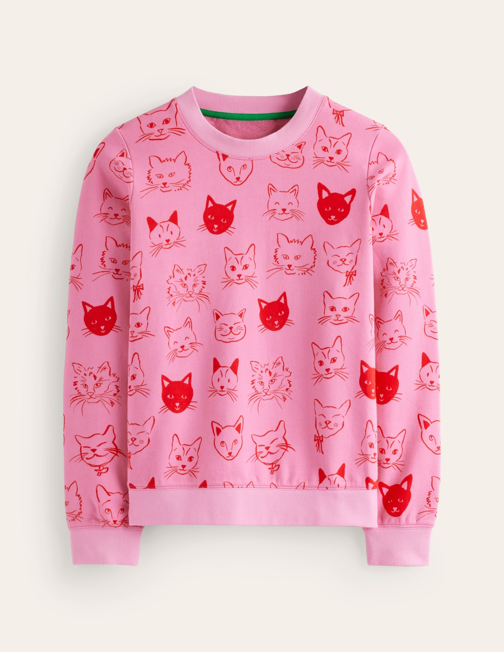 Sweat Hannah imprimé-Bonbon acidulé à la fraise, chats - Image 5