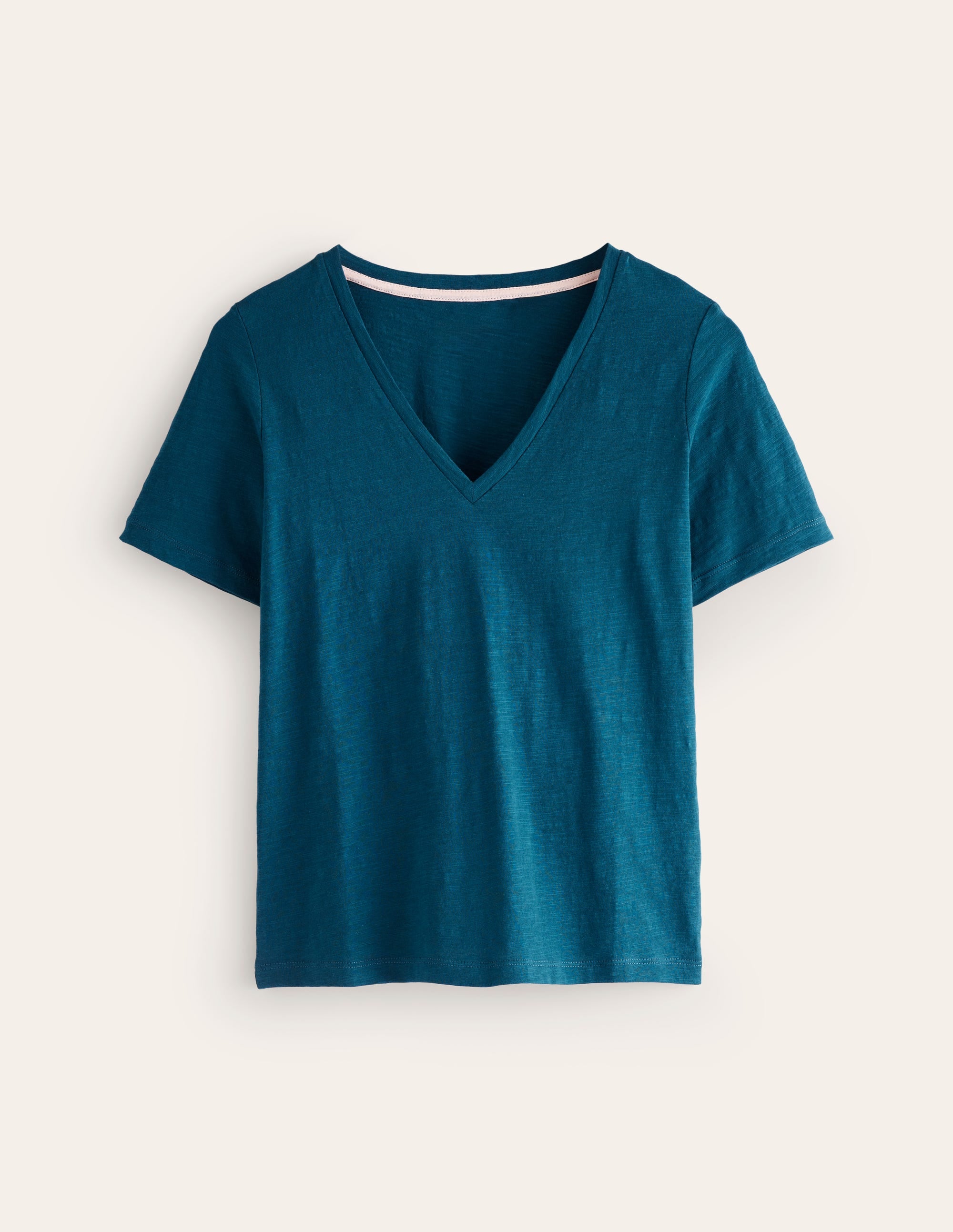 Flammgarn-T-Shirt mit V-Ausschnitt und regulärer Passform-Astrogreen/Football - Image 5