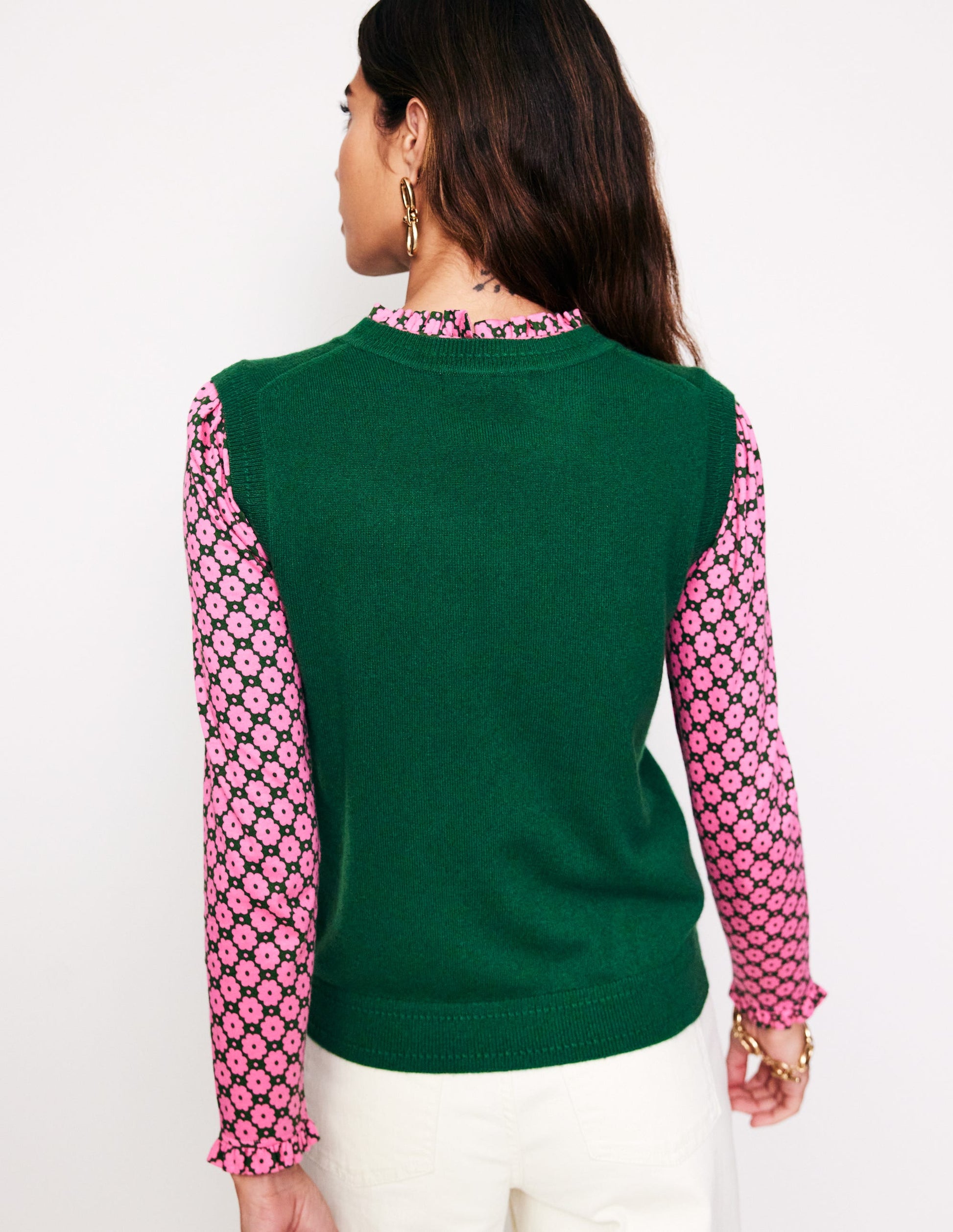 Supersoft Frill Detail Top-Party Pink, Blossom Stamp-3