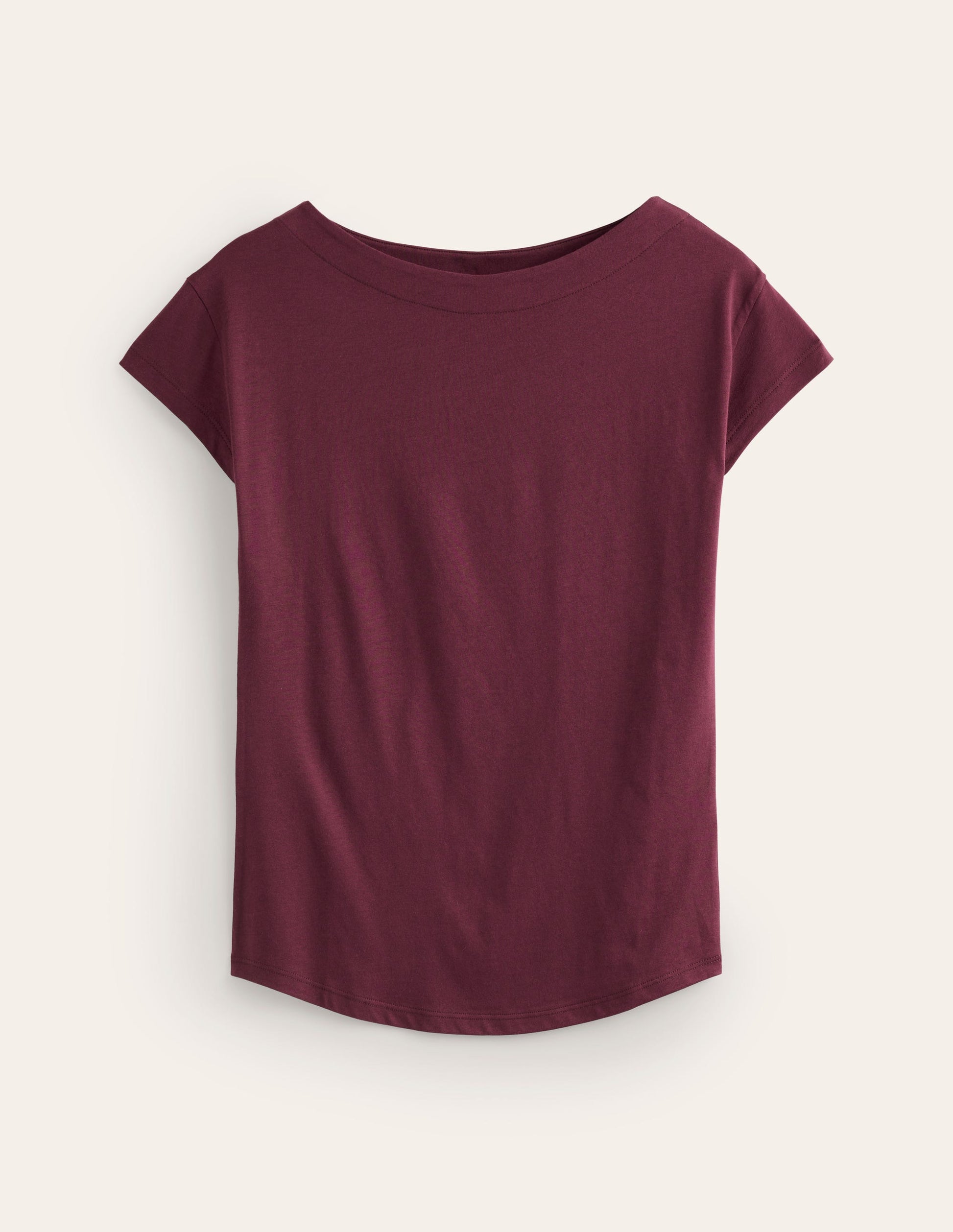 T-shirt à col bateau ultra-doux-Glycine profond-5