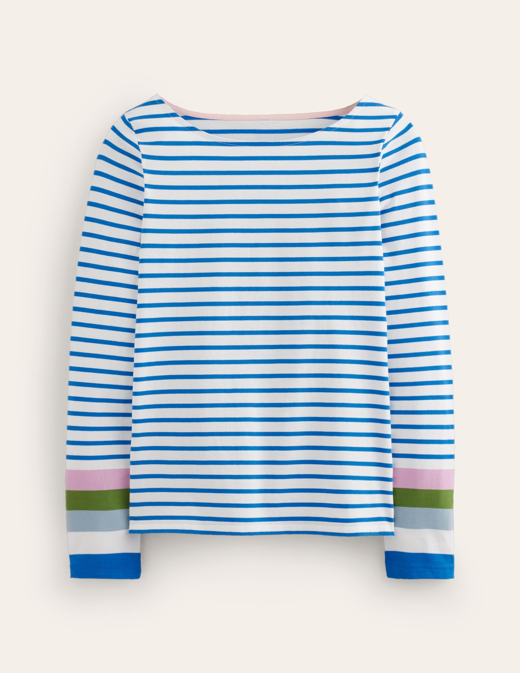 Marinière Ella à manches longues-Bleu directoire et mauve brumeux - Image 5