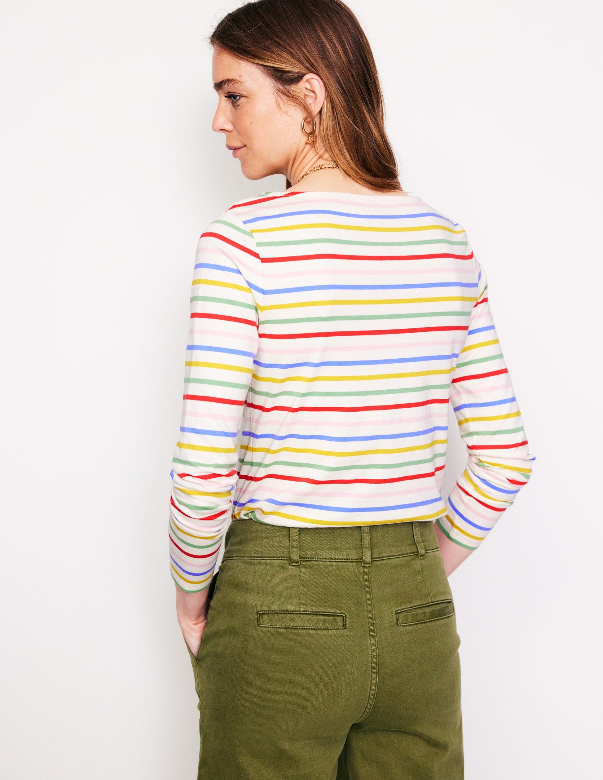 Ella Breton-Shirt mit langen Ärmeln-Naturweiß/Navy, Regenbogenwelle-3