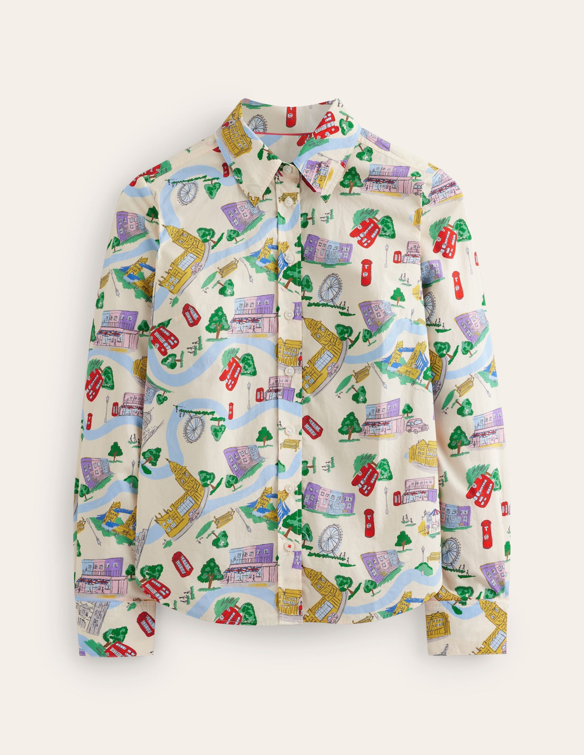 Chemise Sienna en coton-Ivoire, motif London Town - Image 9