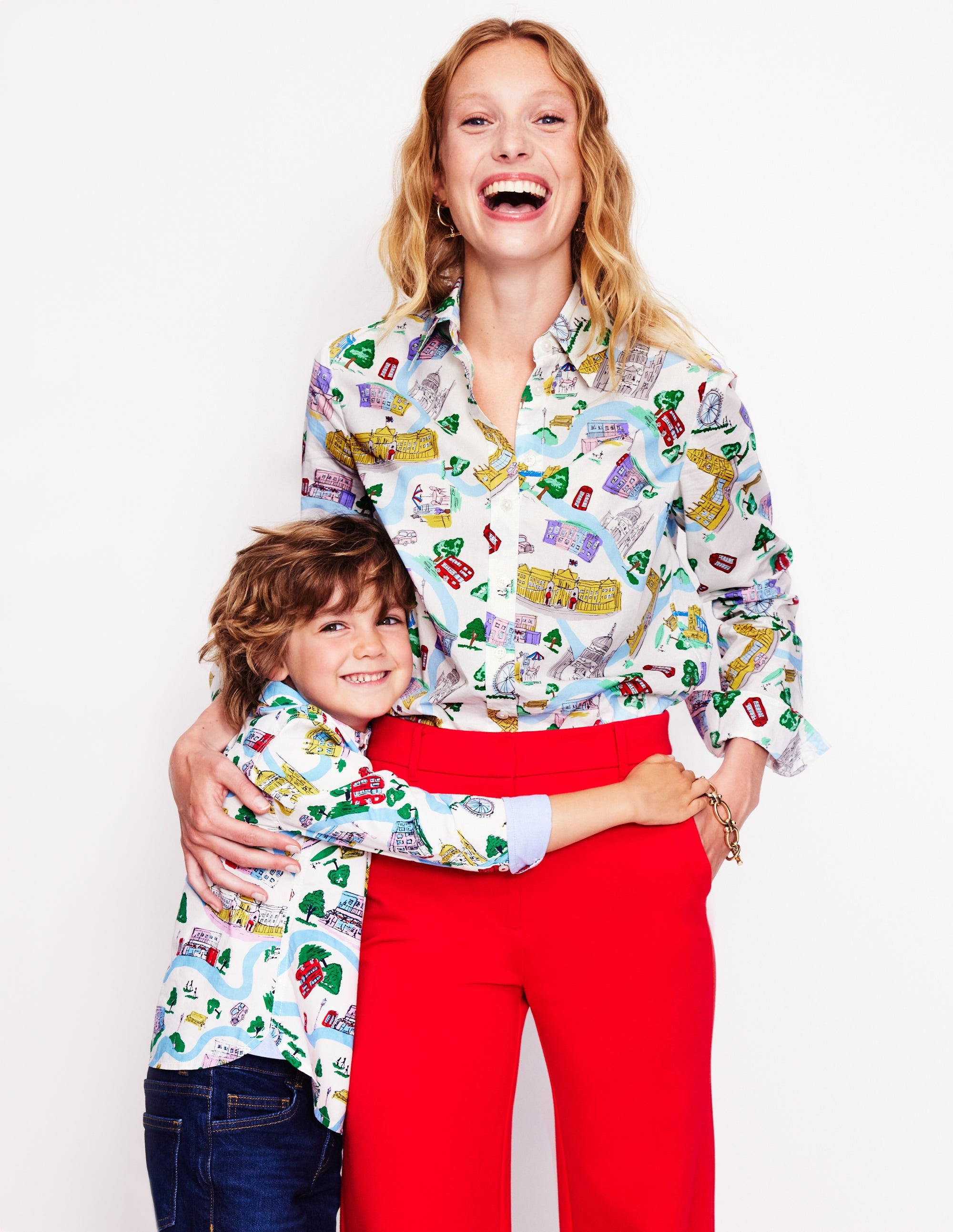 Chemise Sienna en coton-Ivoire, motif London Town - Image 8