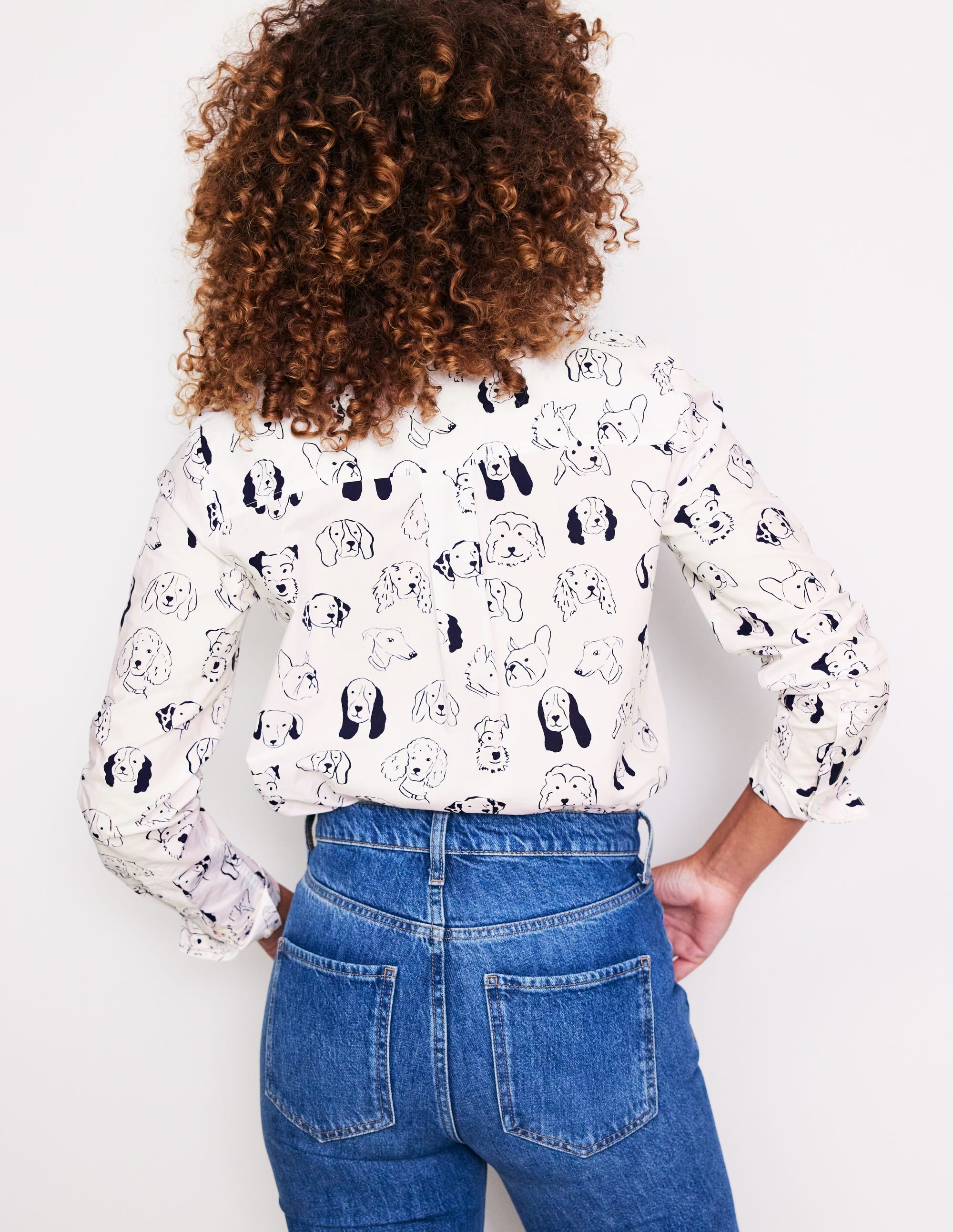 Sienna Cotton Shirt-Ivory, Dogs - Image 3