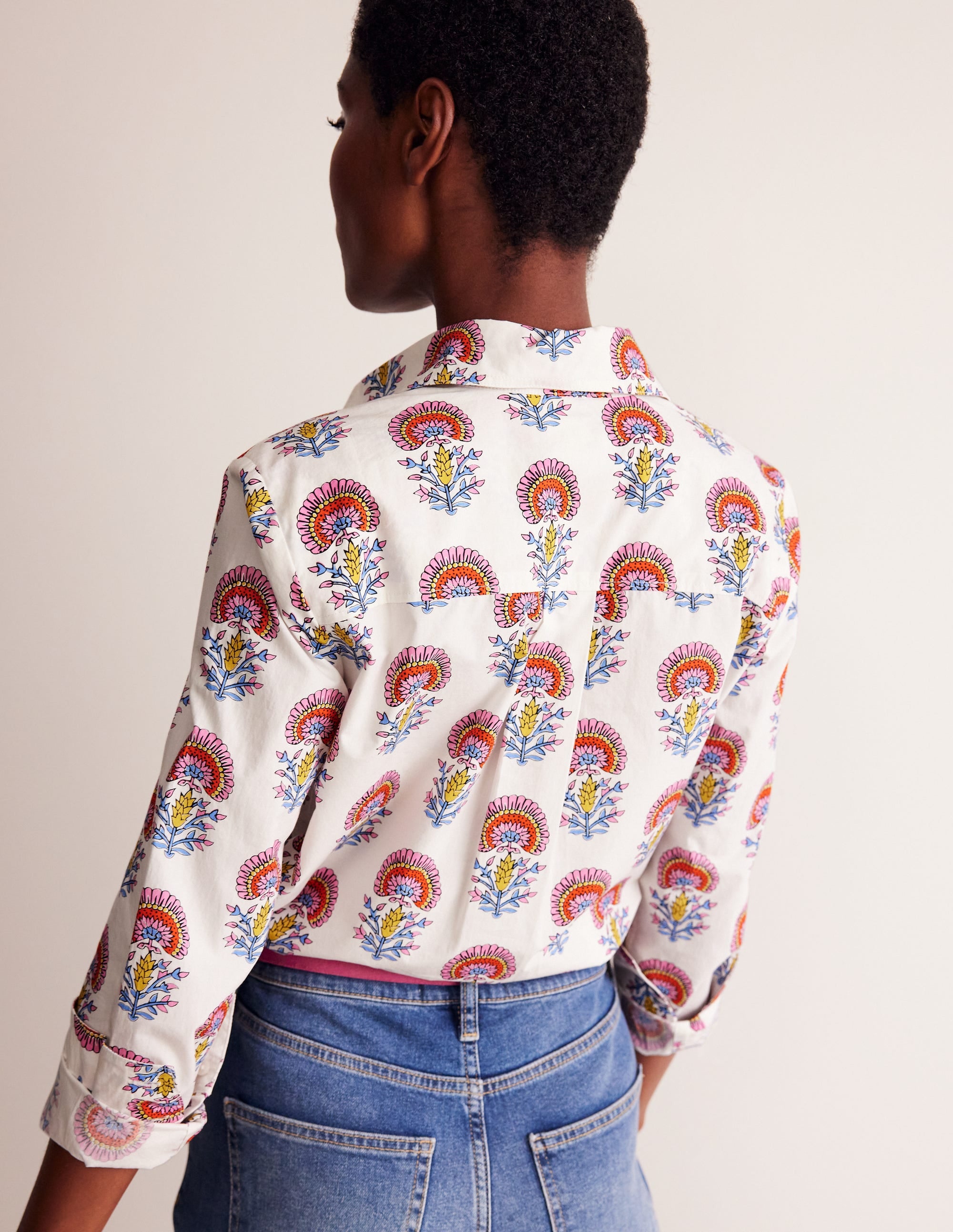 Chemise Sienna en coton-Ivoire, motif Passion Bud - Image 3