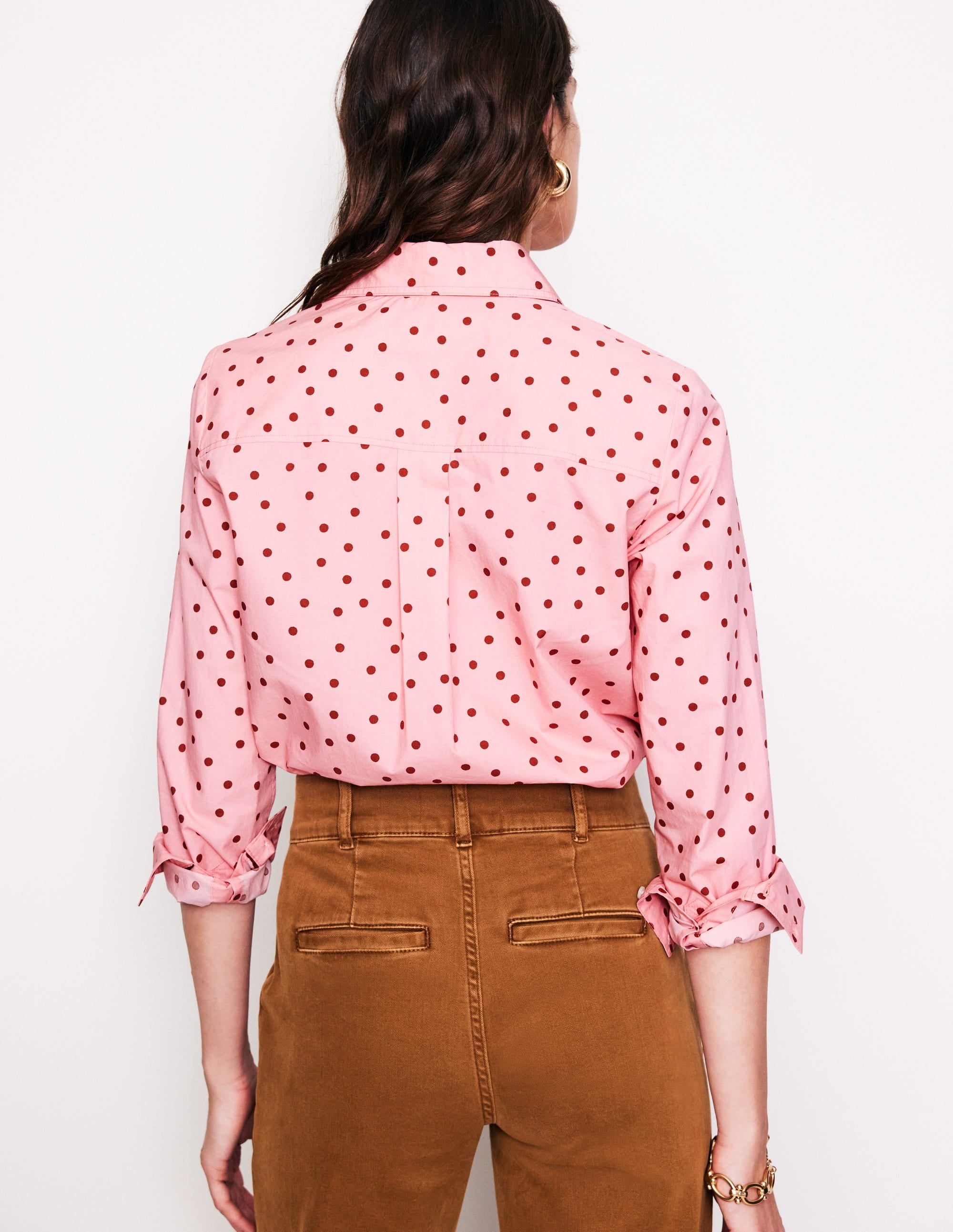 Chemise Sienna en coton-Rose amande, pois épars - Image 3