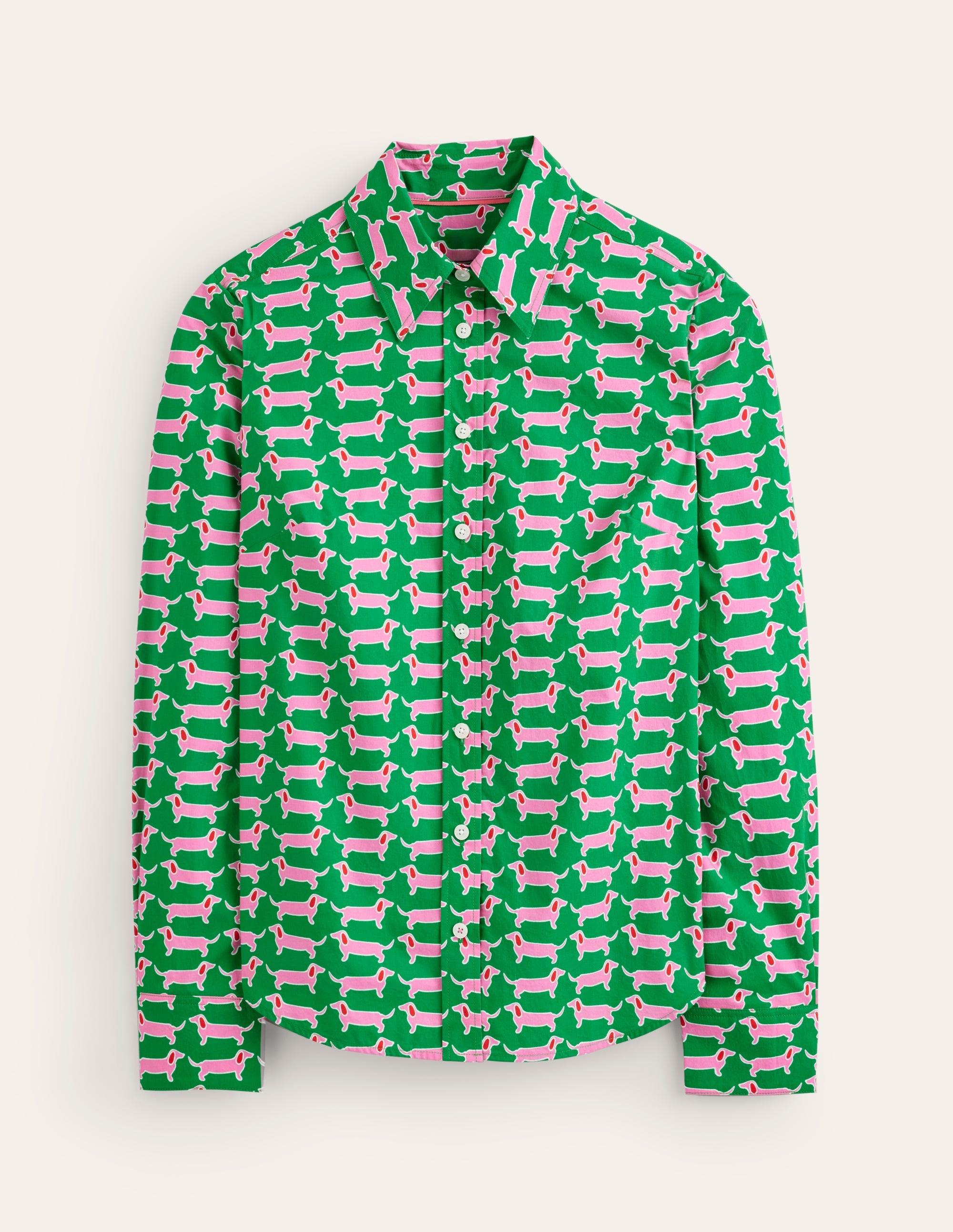 Chemise Sienna en coton-Émeraude profond, teckel - Image 5