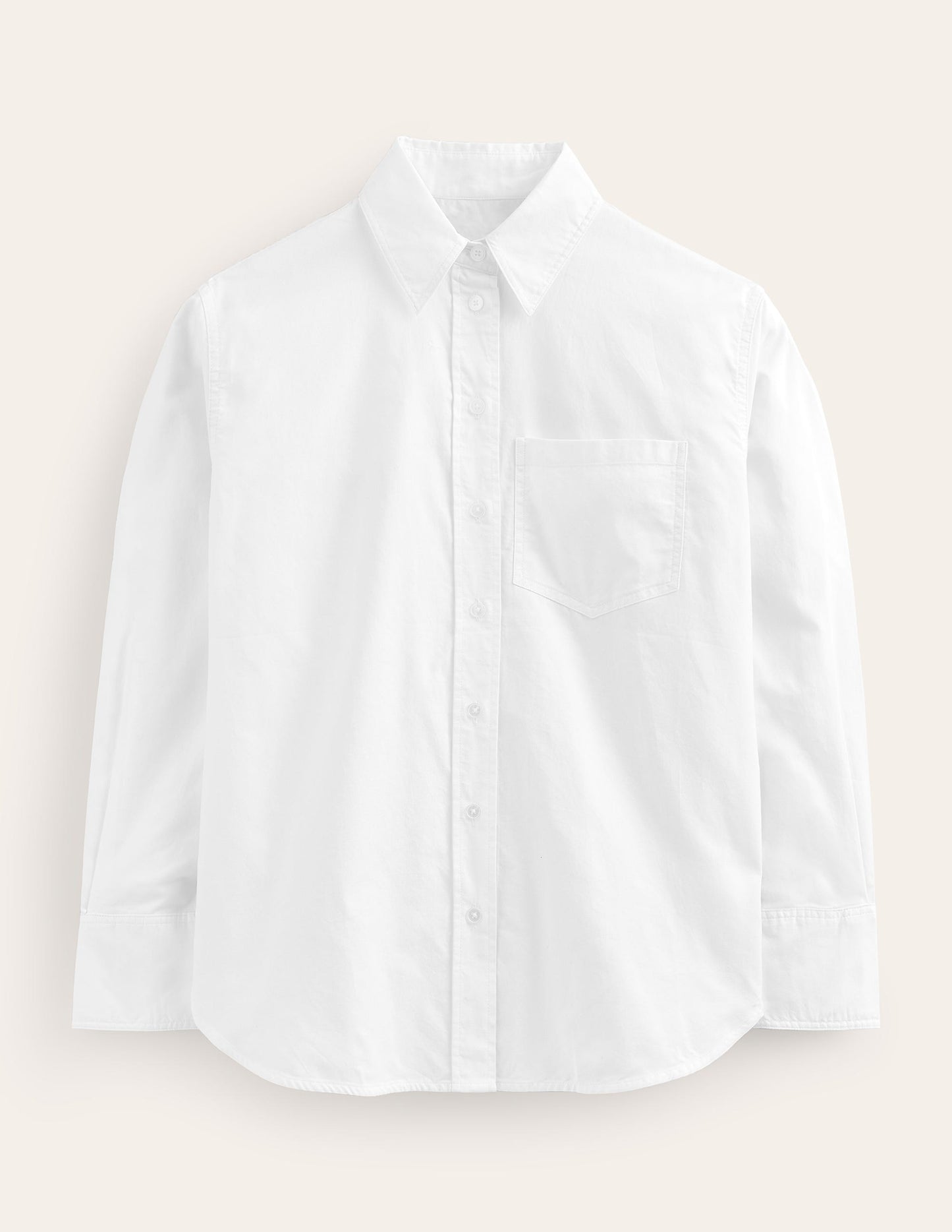 Connie Relaxed Cotton Shirt-White