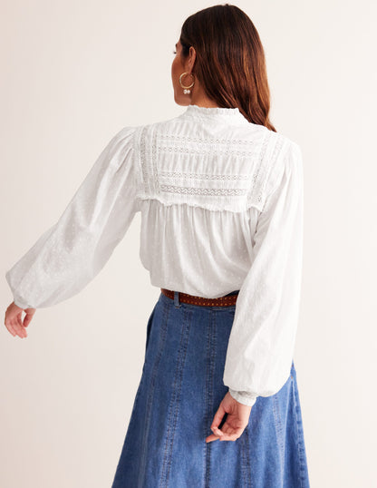 Fabric Interest Top-White-3