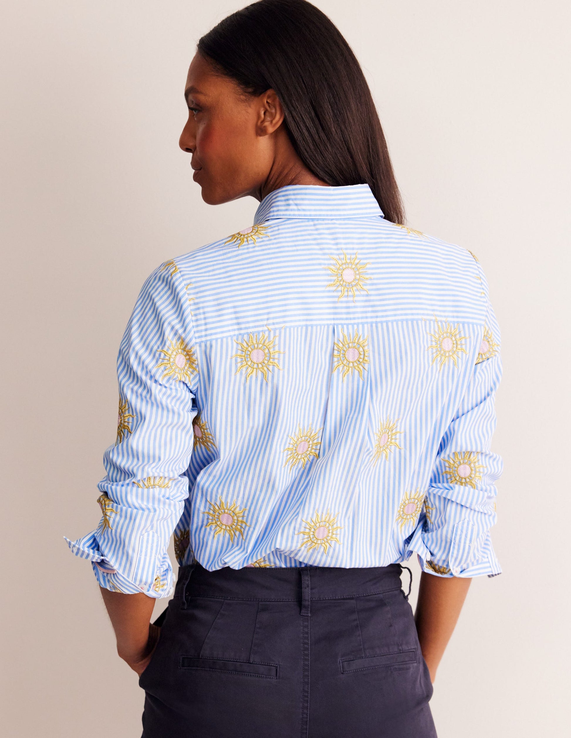 Chemise Sienna saisissante en coton-Soleil, rayé bleu-3