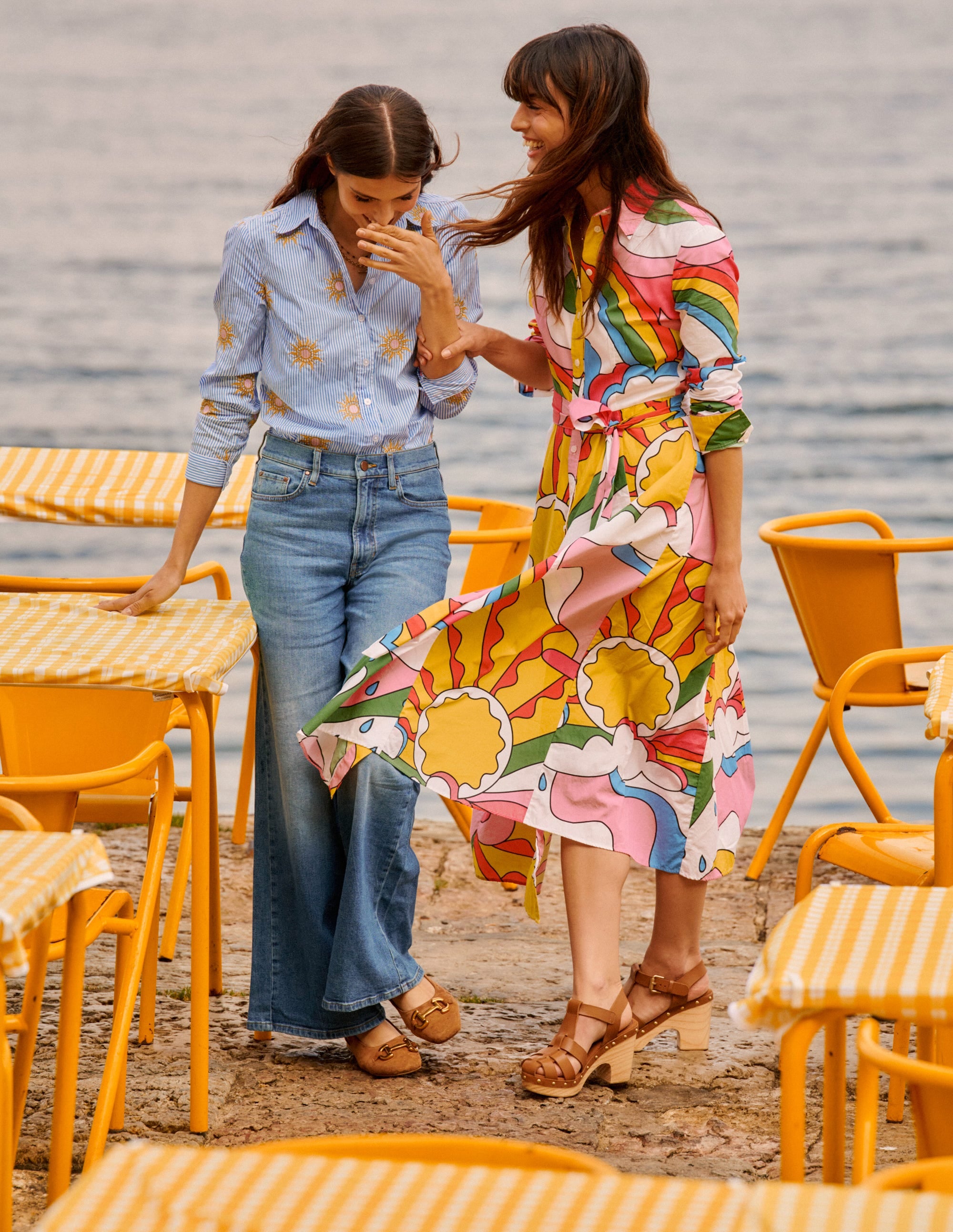 Chemise Sienna saisissante en coton-Soleil, rayé bleu - Image 5