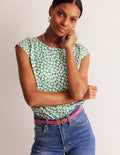 Top moderne-Émeraude profond, motif Clover Whirl