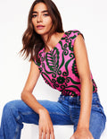 Modernes Top-Brillantpink, Blattstempel