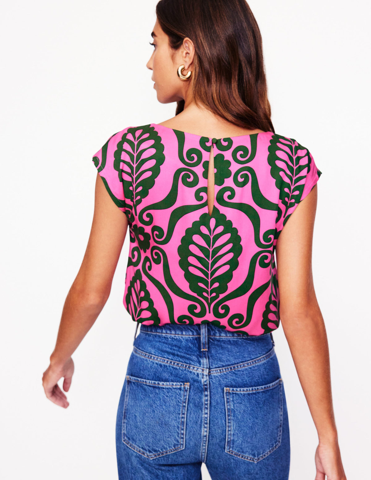 Modernes Top-Brillantpink, Blattstempel - Image 3