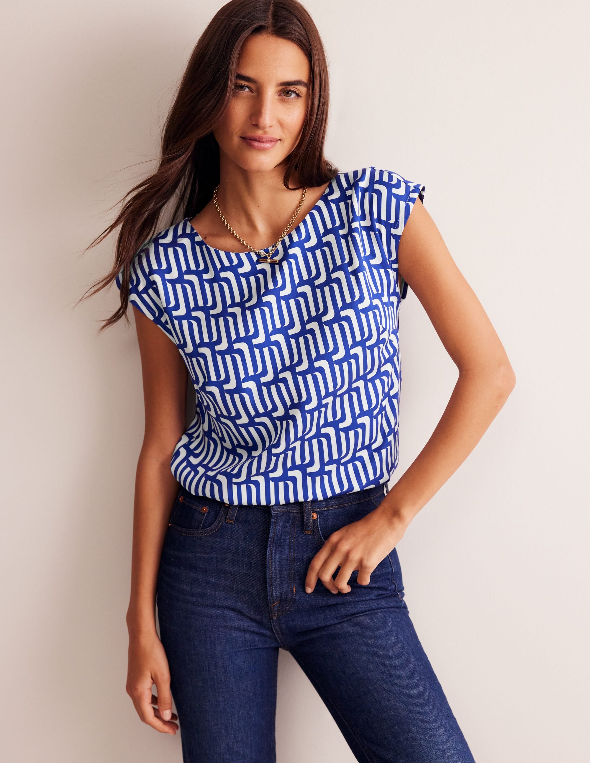 Top moderne-Bleu saphir, motif Falling Geo - Image 4