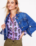 Savannah Baumwollbluse-Iris-Lila, Passionsblume