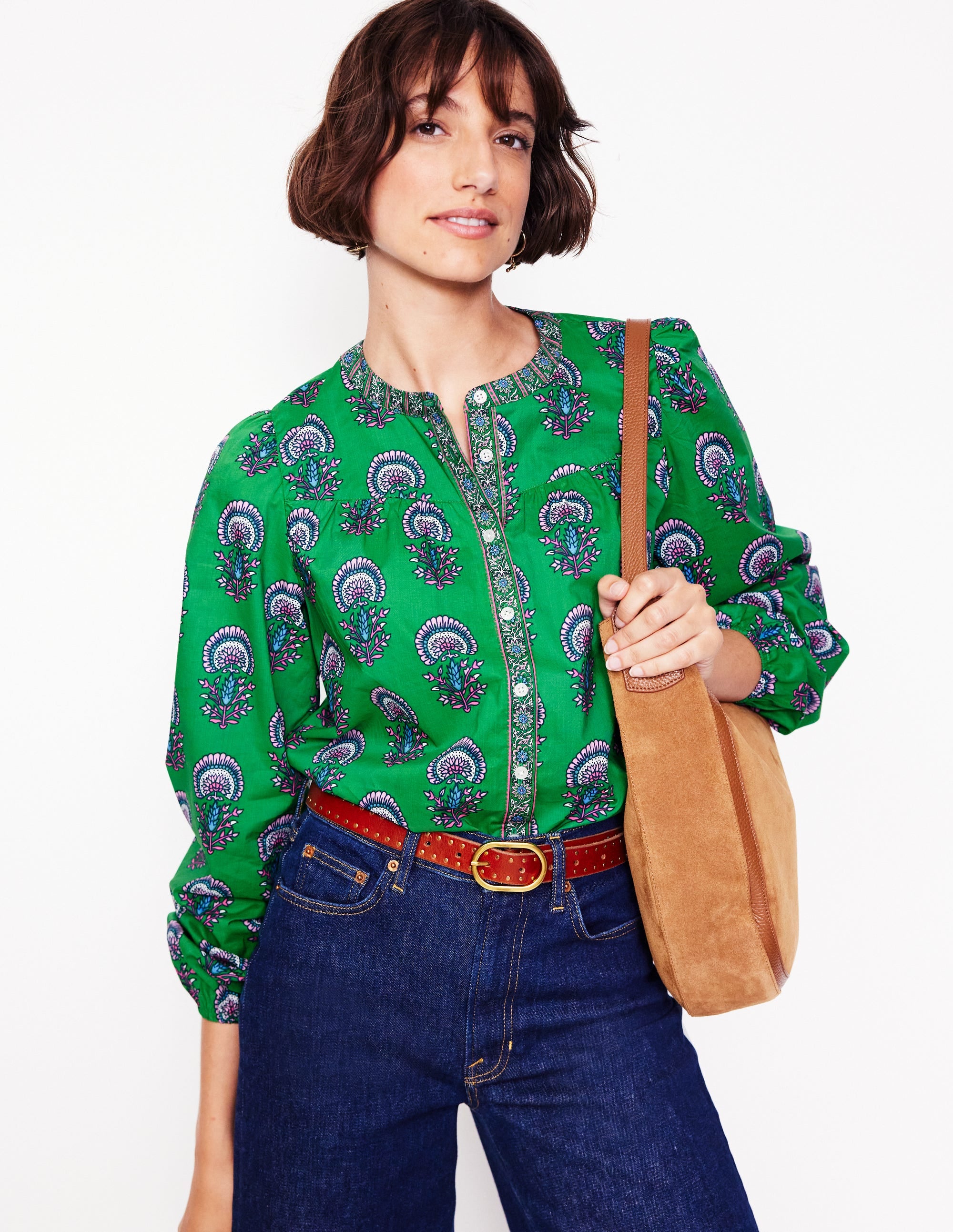 Savannah Baumwollbluse-Smaragdgrün, Passionsknospe - Image 1