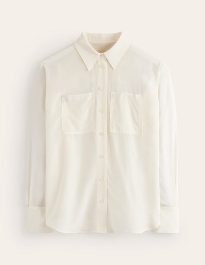 Connie Relaxed Silk Shirt-Ivory