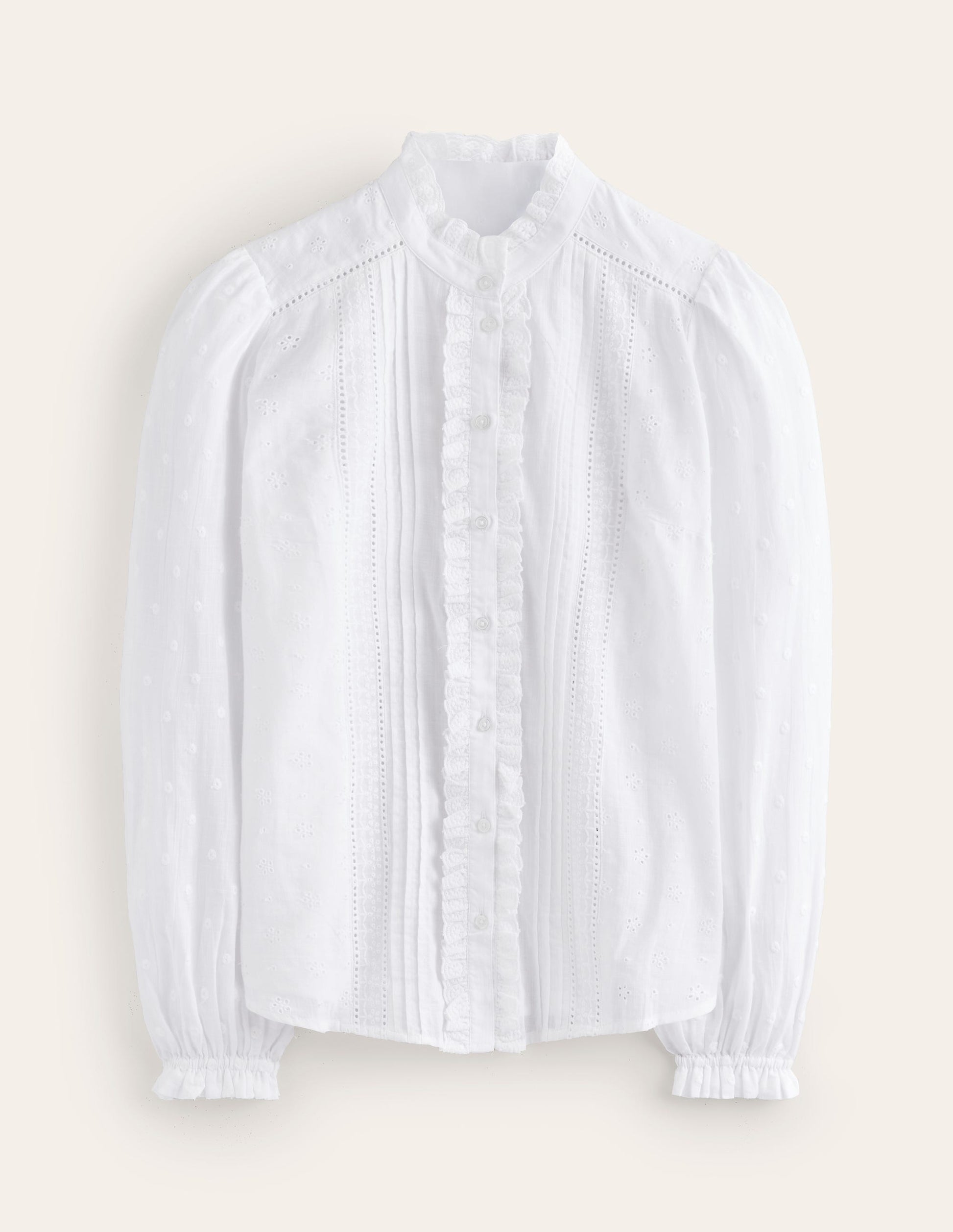 Bluse mit Lochstickerei-Weiß-6