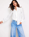 Bluse mit Lochstickerei-Weiß