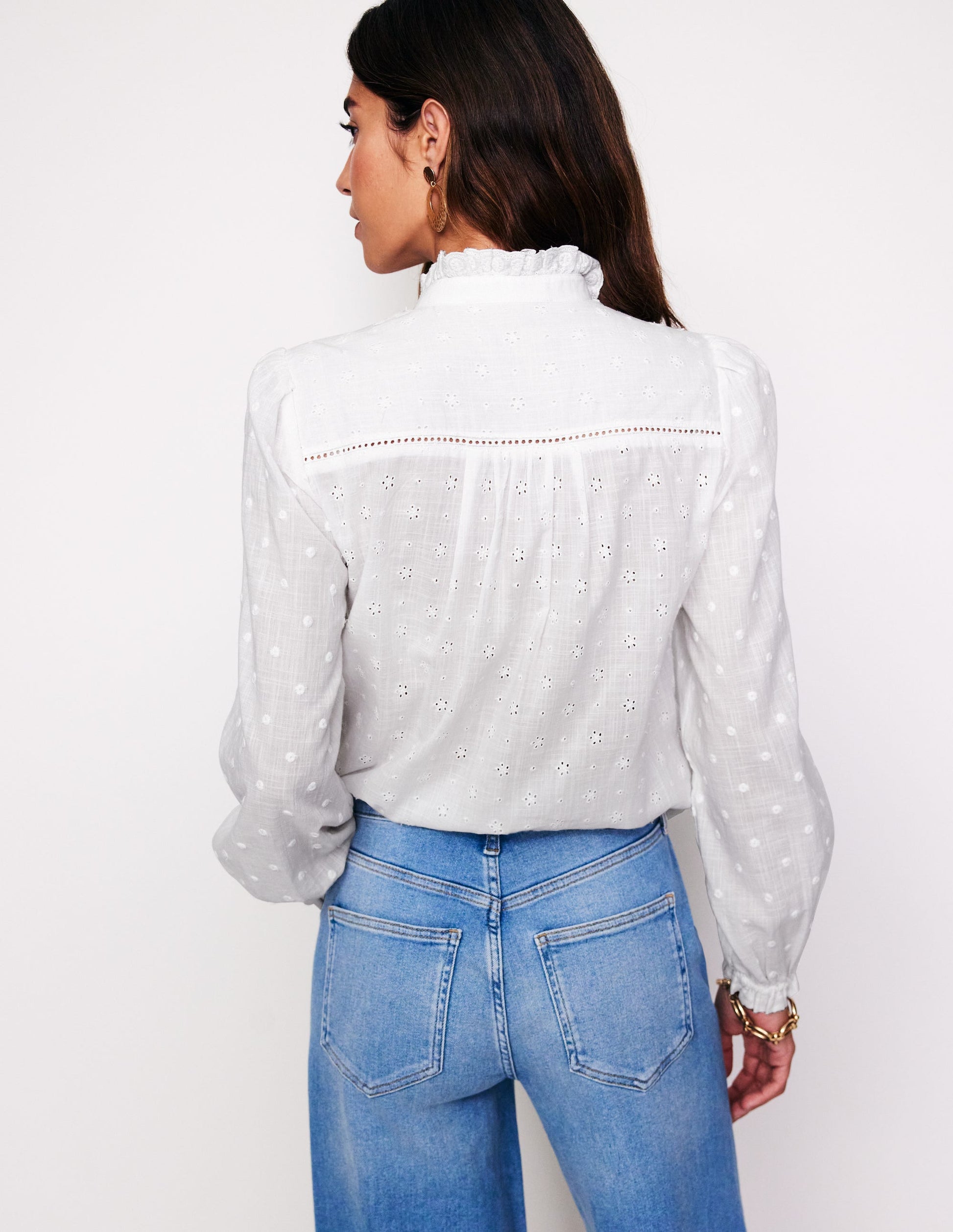 Bluse mit Lochstickerei-Weiß-3
