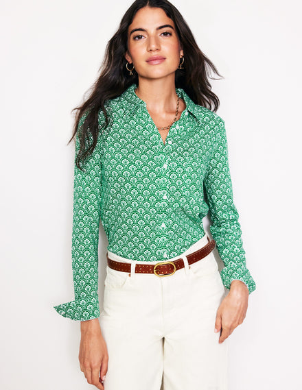 Amelia Jersey-Hemd-Grün, Motiv Trellis Pop