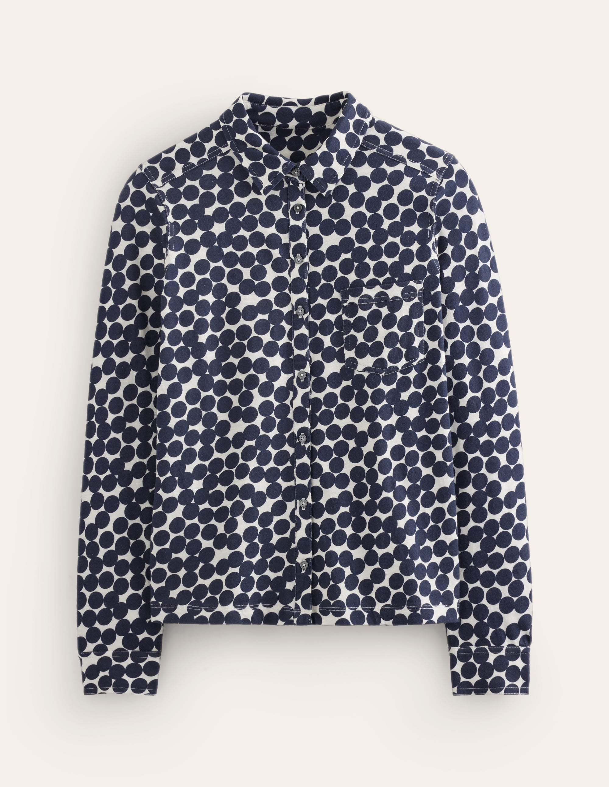Chemise Amelia en jersey-Bleu marine, pois groupés - Image 5