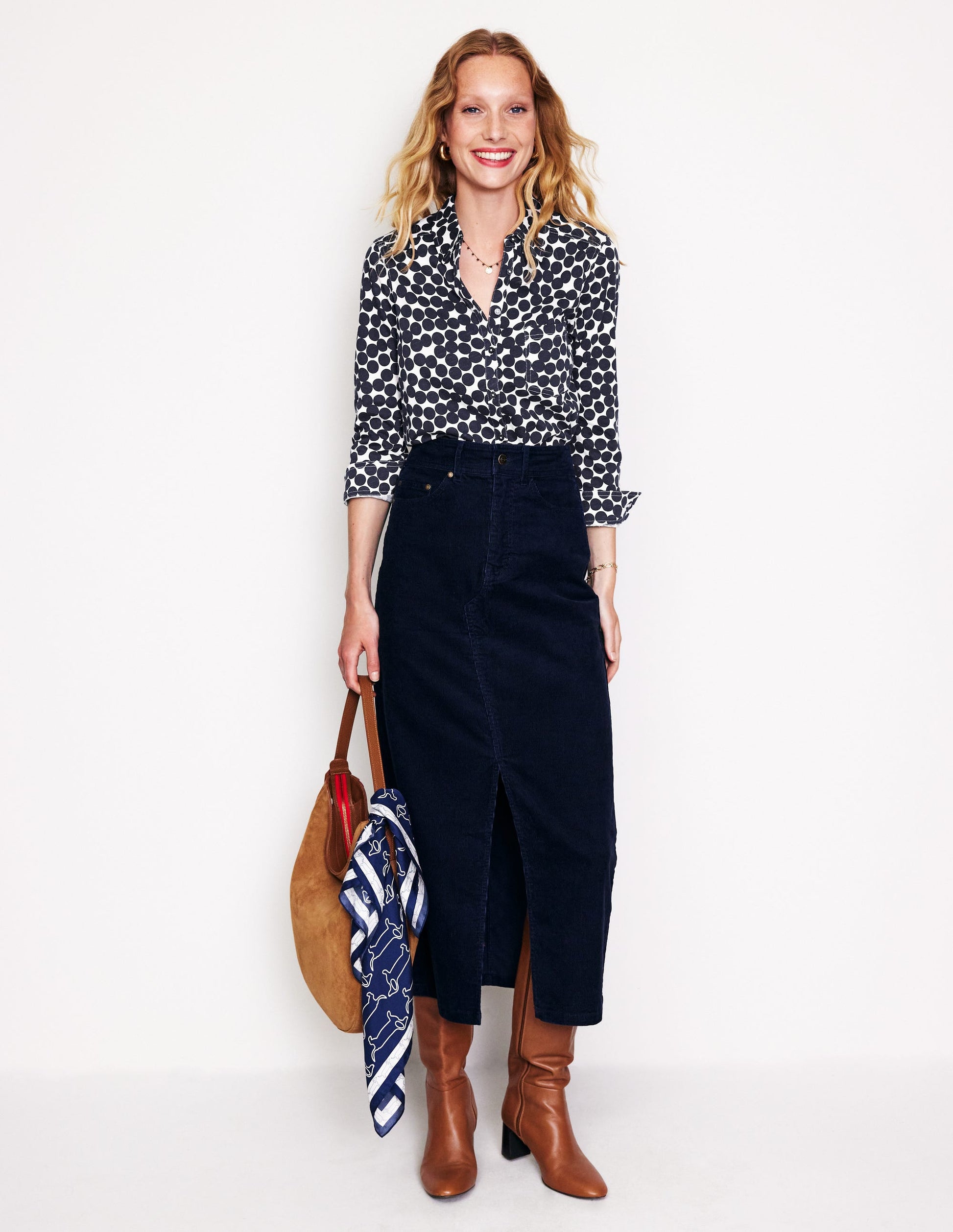 Amelia Jersey-Hemd-Marineblau, Punkte-Cluster-4