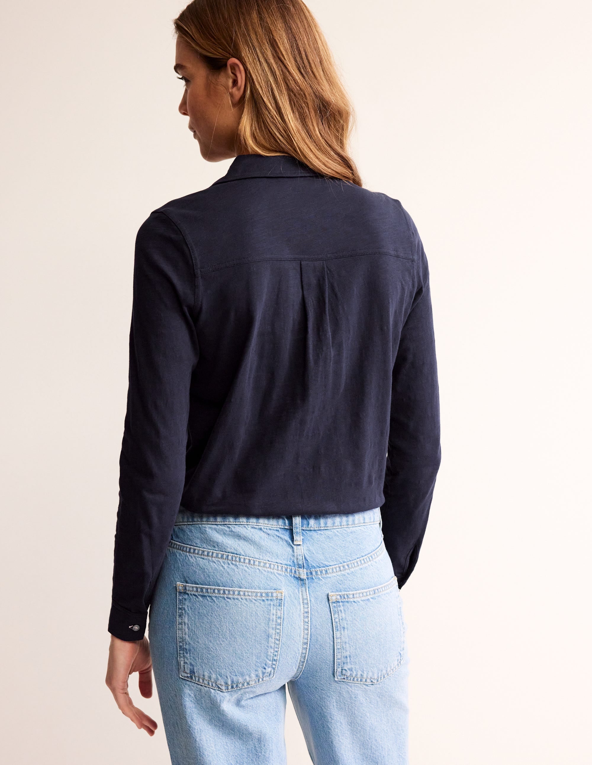 Chemise Amelia en jersey-Bleu Marine, Petits Pois - Image 4